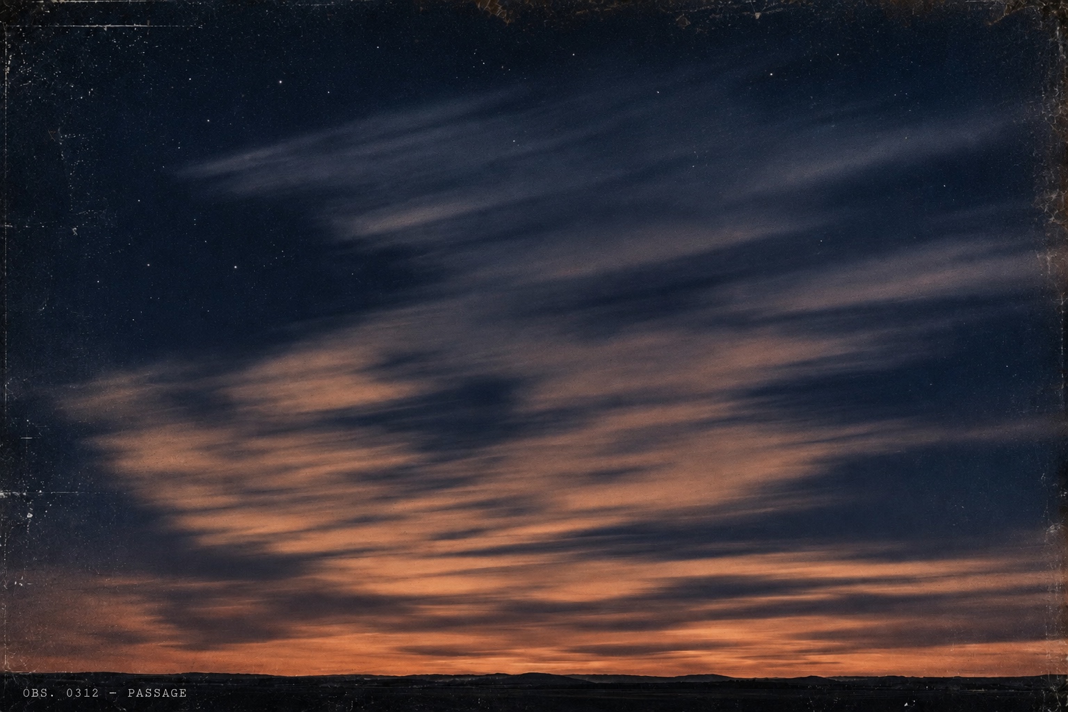 Himmel med moln — tankar som passerar
